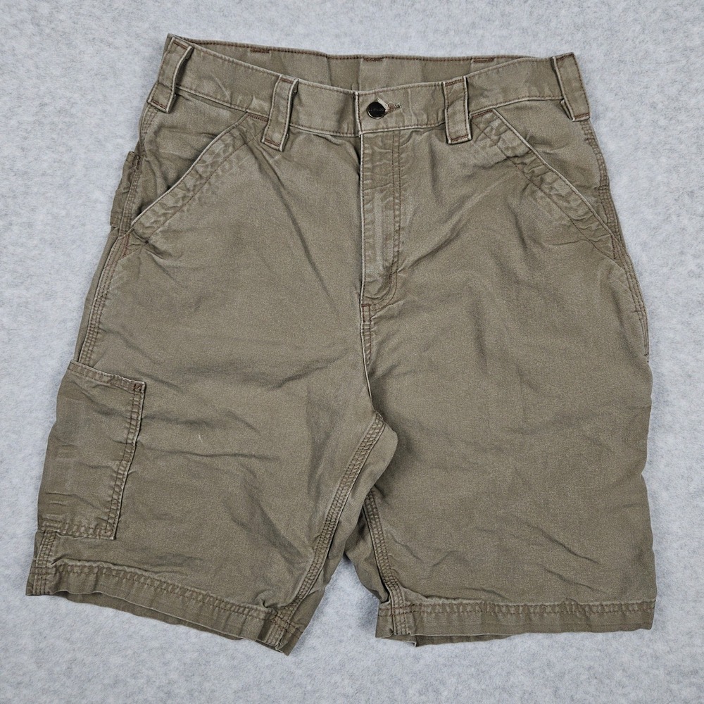 Carhartt Mens 32 Brown 9" Shorts Carpenter Loose Fit Canvas B147 LBR Utility Y2K